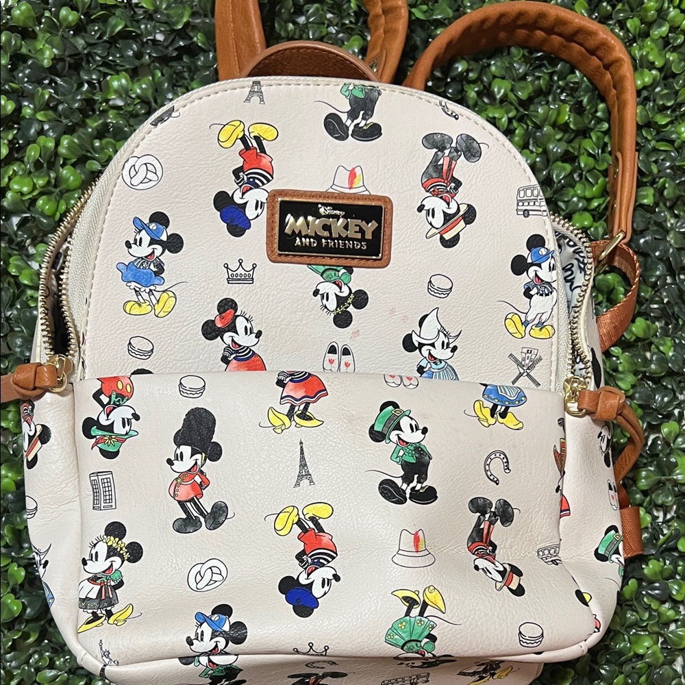 Loungefly Mickey and Friends Cream Backpack